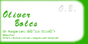 oliver bolcs business card